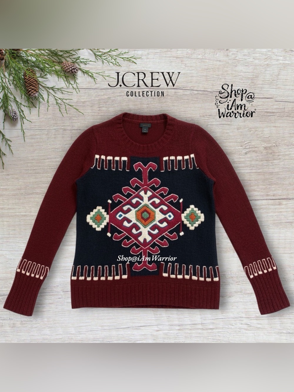 J.Crew Collection Cashmere Mohair Hand Embroidered Moroccan Crewneck Sweater - Picture 5 of 11